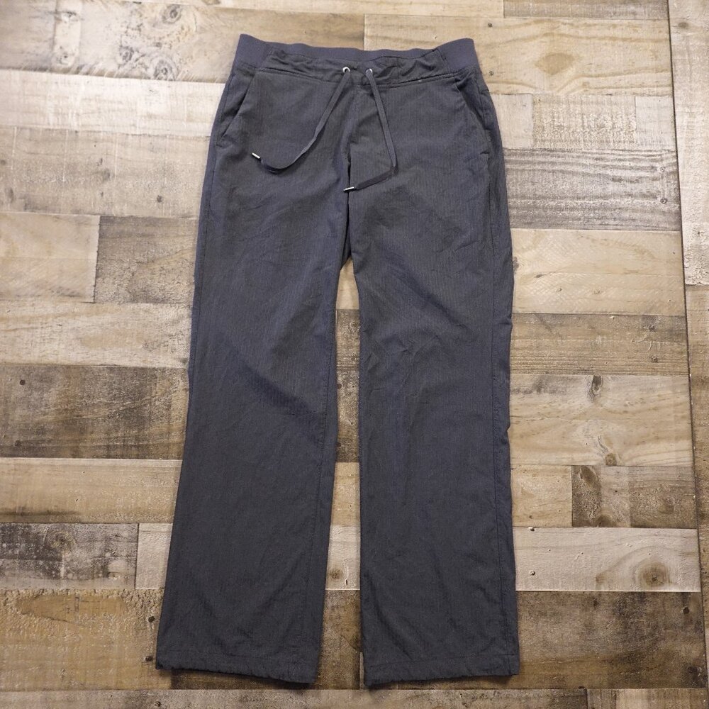 Athleta Midtown Trouser Pants‎ Women’s 8 Flint Grey Pinstripe Stretch Athleisure
